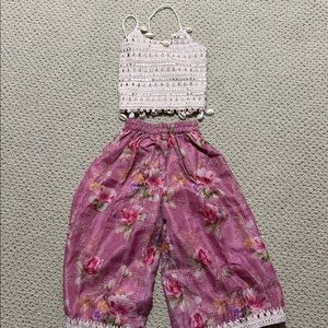 Floral Pink Kids Formal Dress